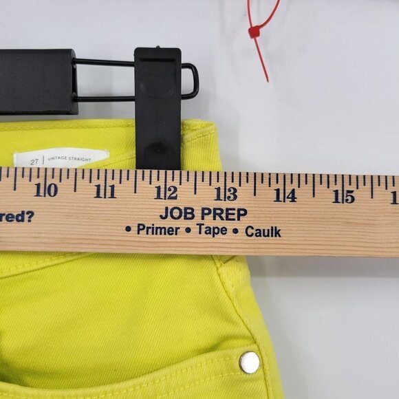 BLDWN Vintage Straight Leg Jeans High-Rise Slim Fit Ankle Denim 27 Women Yellow - Picture 15 of 16